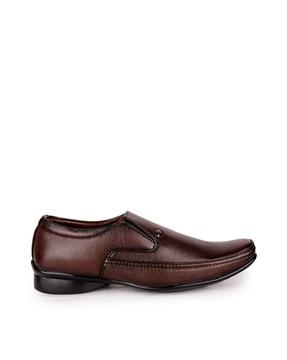 textured formal slip-on shoes