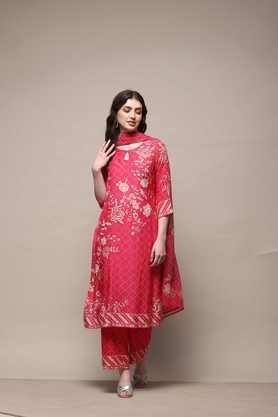 textured full length modal woven women's kurta set - indigo