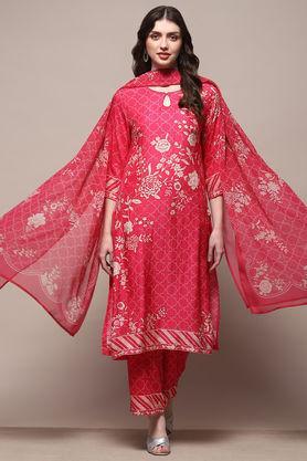textured full length modal woven women's kurta set - strawberry pink