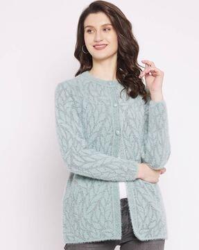 textured full-sleeves cardigan