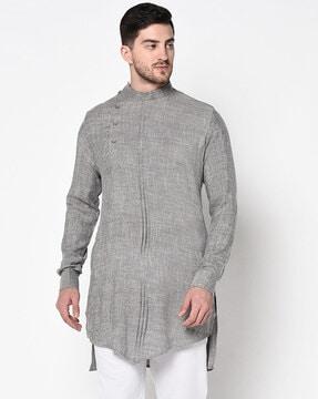 textured full sleeves long kurta