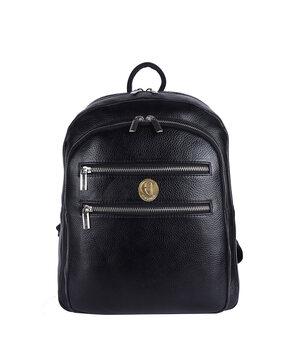 textured genuine leather laptop backpack