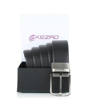 textured genuine leather reversible belt