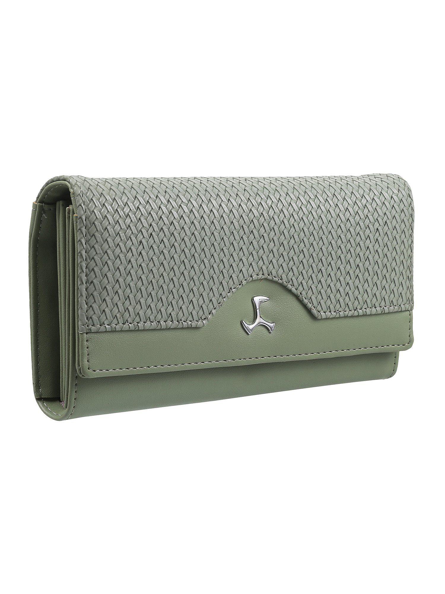 textured green wallet