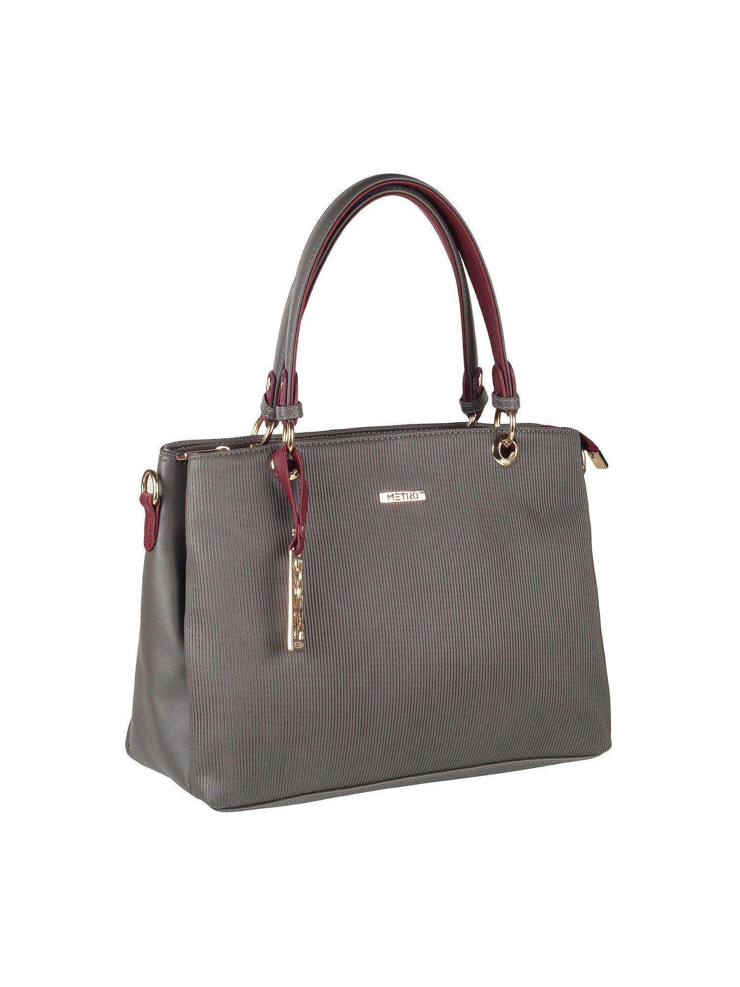 textured grey satchel