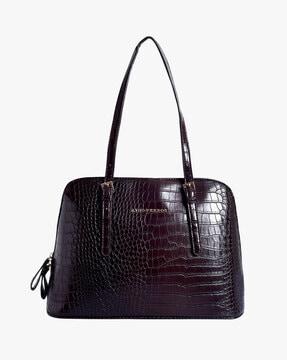 textured handbag with adjustable straps