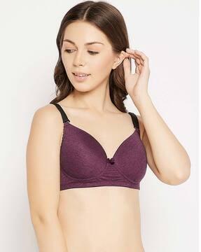 textured heavily-padded push-up bra