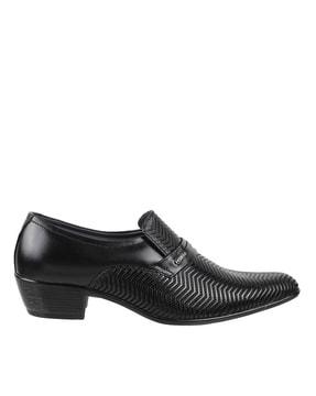 textured heeled formal shoes