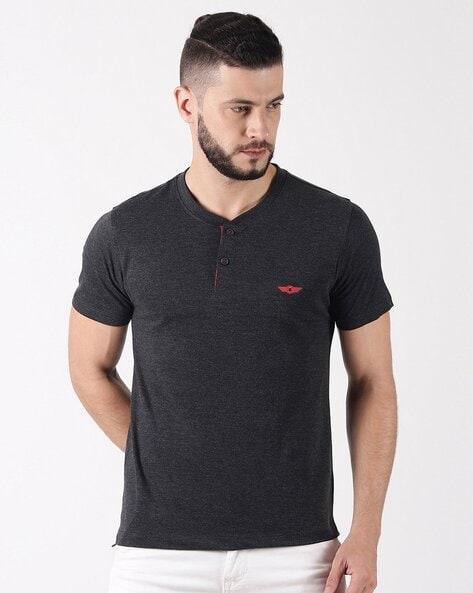 textured henley t-shirt