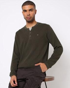 textured henley t-shirt