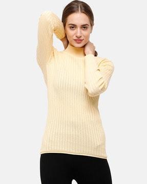 textured high-neck pullover