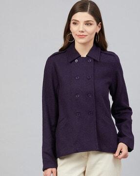 textured jacket with full sleeves