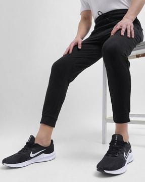 textured joggers with drawstring waist