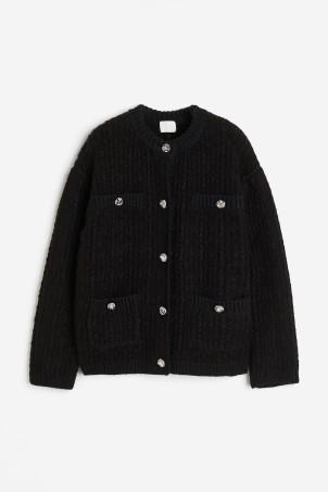 textured-knit cardigan