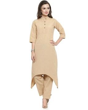 textured kurta suit set