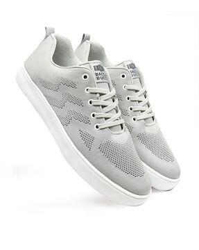 textured lace-up casual shoes