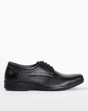 textured lace-up derby formal shoes