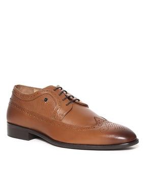 textured lace-up derby shoes