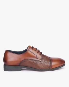 textured lace-up derby shoes