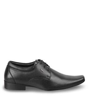 textured lace-up derby shoes