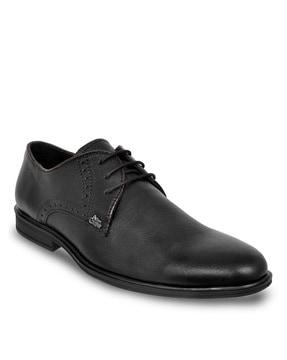 textured lace-up derby shoes