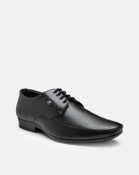 textured lace-up derbys