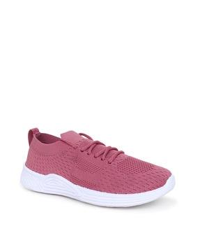 textured lace-up low-top casual shoes
