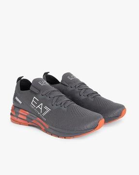 textured lace-up sneakers with reflex logo