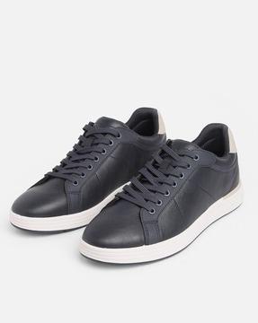 textured lace-up sneakers