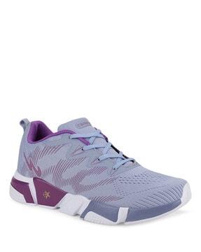 textured lace-up sports shoes