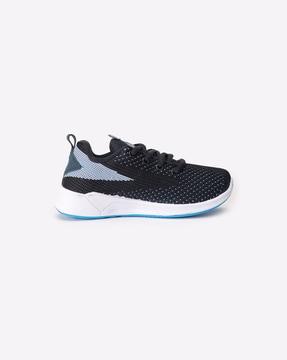 textured lace-up sports shoes