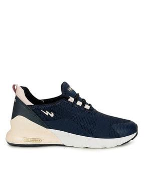 textured lace-up sports shoes