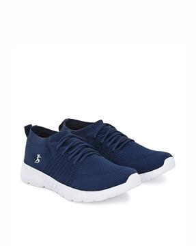 textured lace-up sports shoes