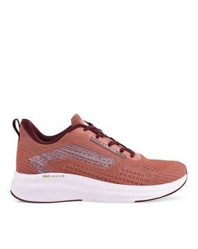 textured lace-up sports shoes