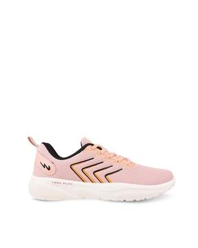 textured lace-up sports shoes