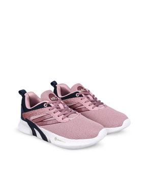 textured lace-up sports shoes