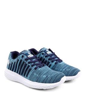 textured lace-up sports shoes