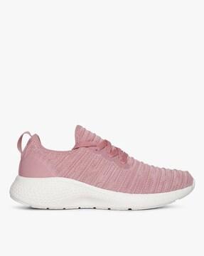 textured lace-up sports shoes