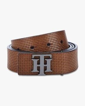 textured leather belt