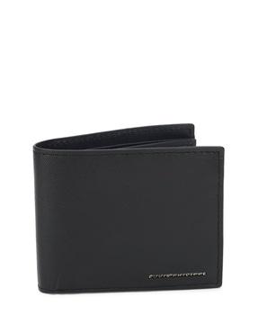 textured leather bifold wallet