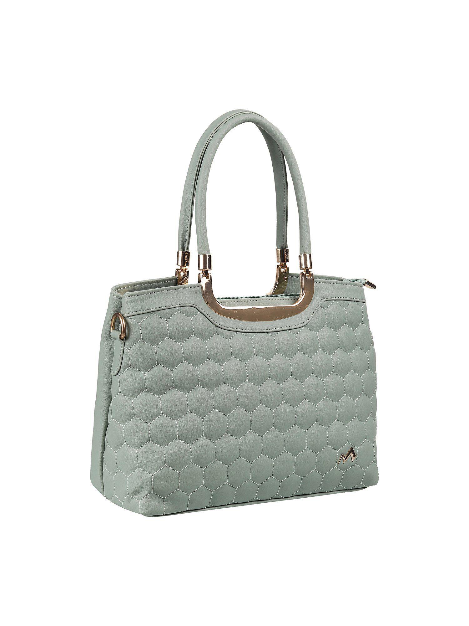 textured light green satchel