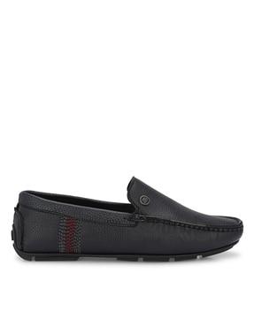 textured loafers with contrast stitches