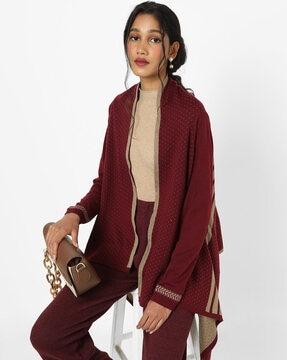 textured long shrug