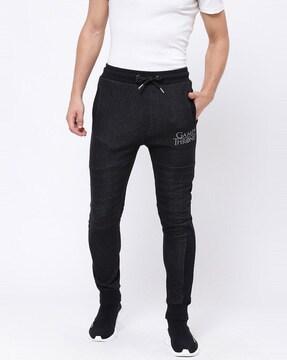 textured mid rise joggers