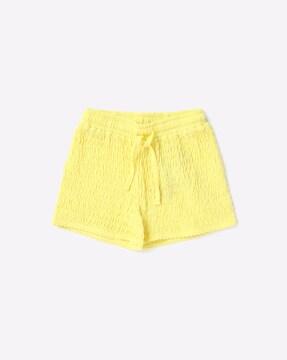 textured mid-rise shorts