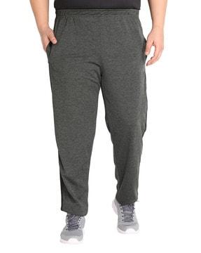 textured mid-rise track pants