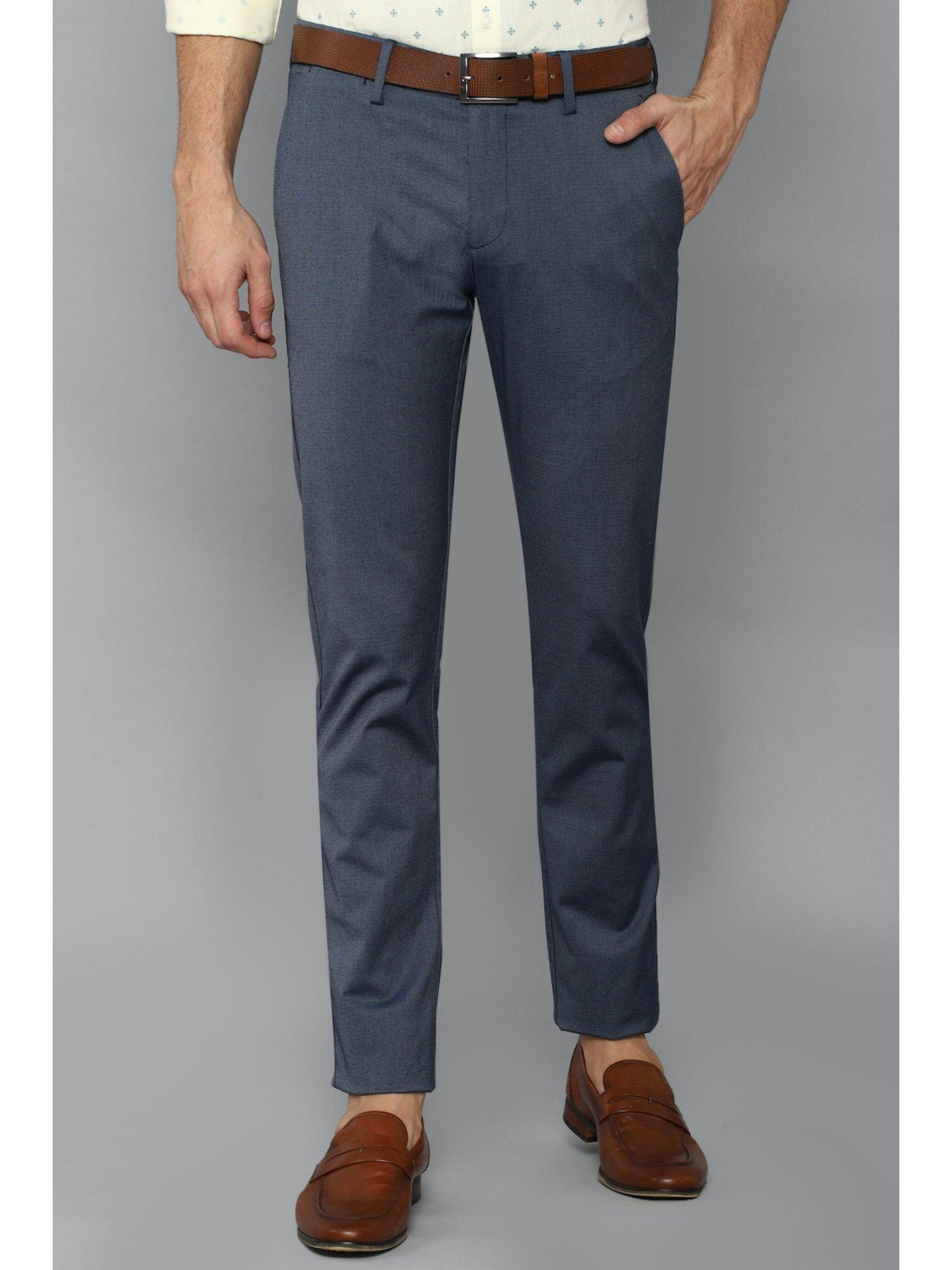 textured navy trousers