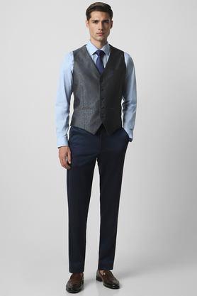 textured nylon super slim fit men's suit - grey