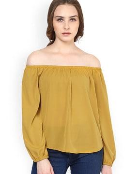 textured off-shoulder top