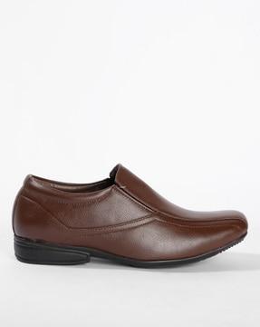 textured panelled slip-on shoes